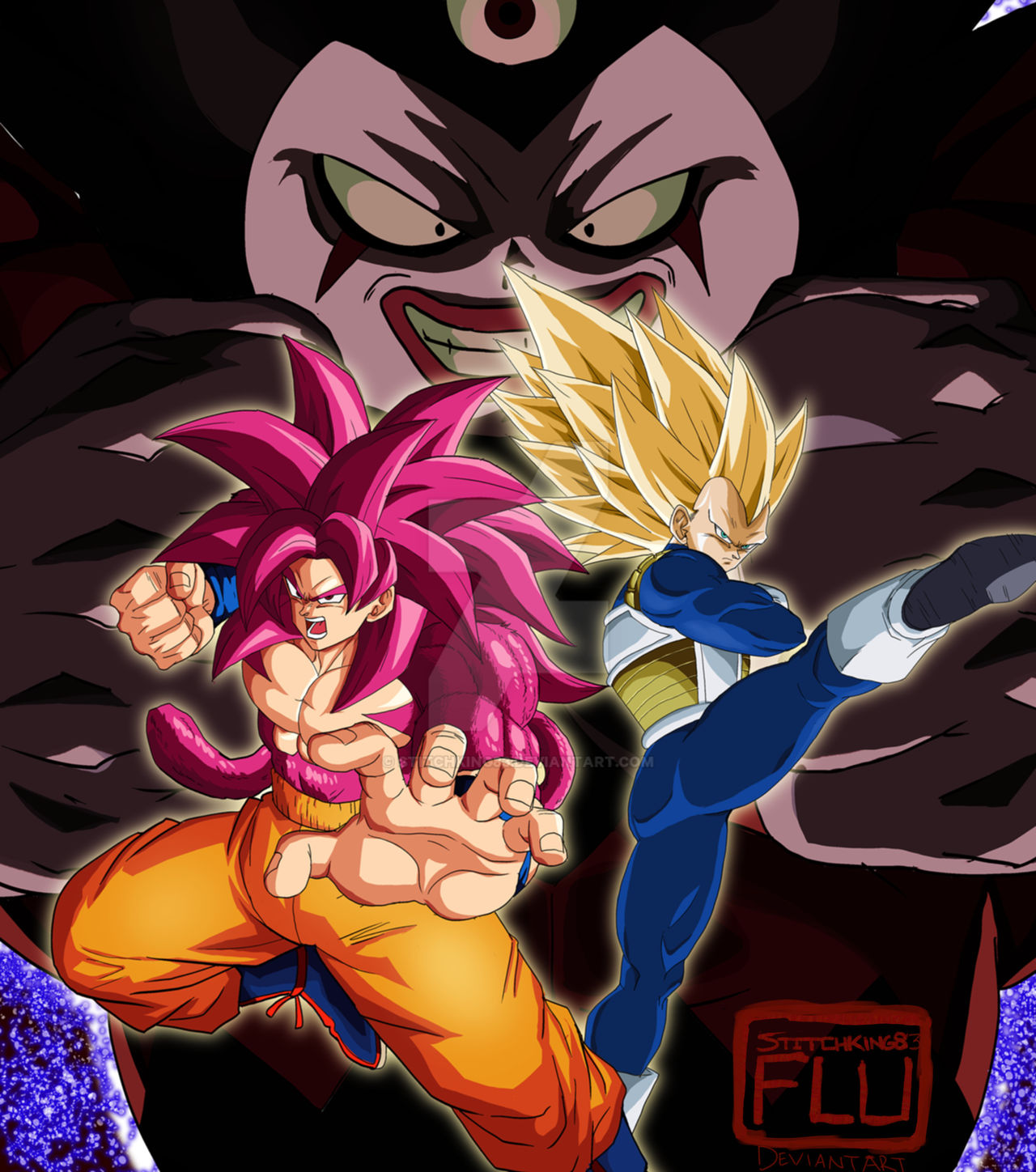 SSJ4 Goku and SSJ3 Vegeta copy