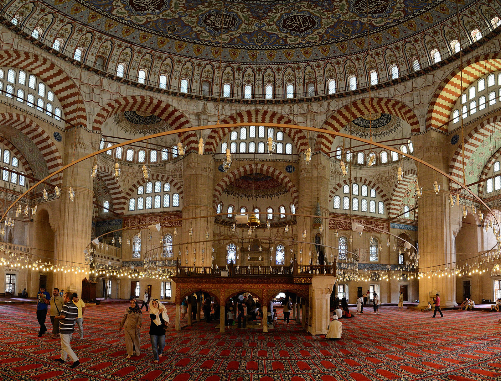 Inside Edirne Suleymaniye Mosque Panaromic