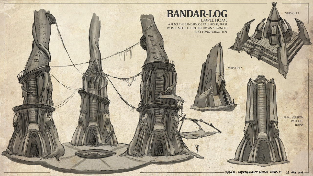 The Jungle Book - Bandar-Log Ruins Sketches