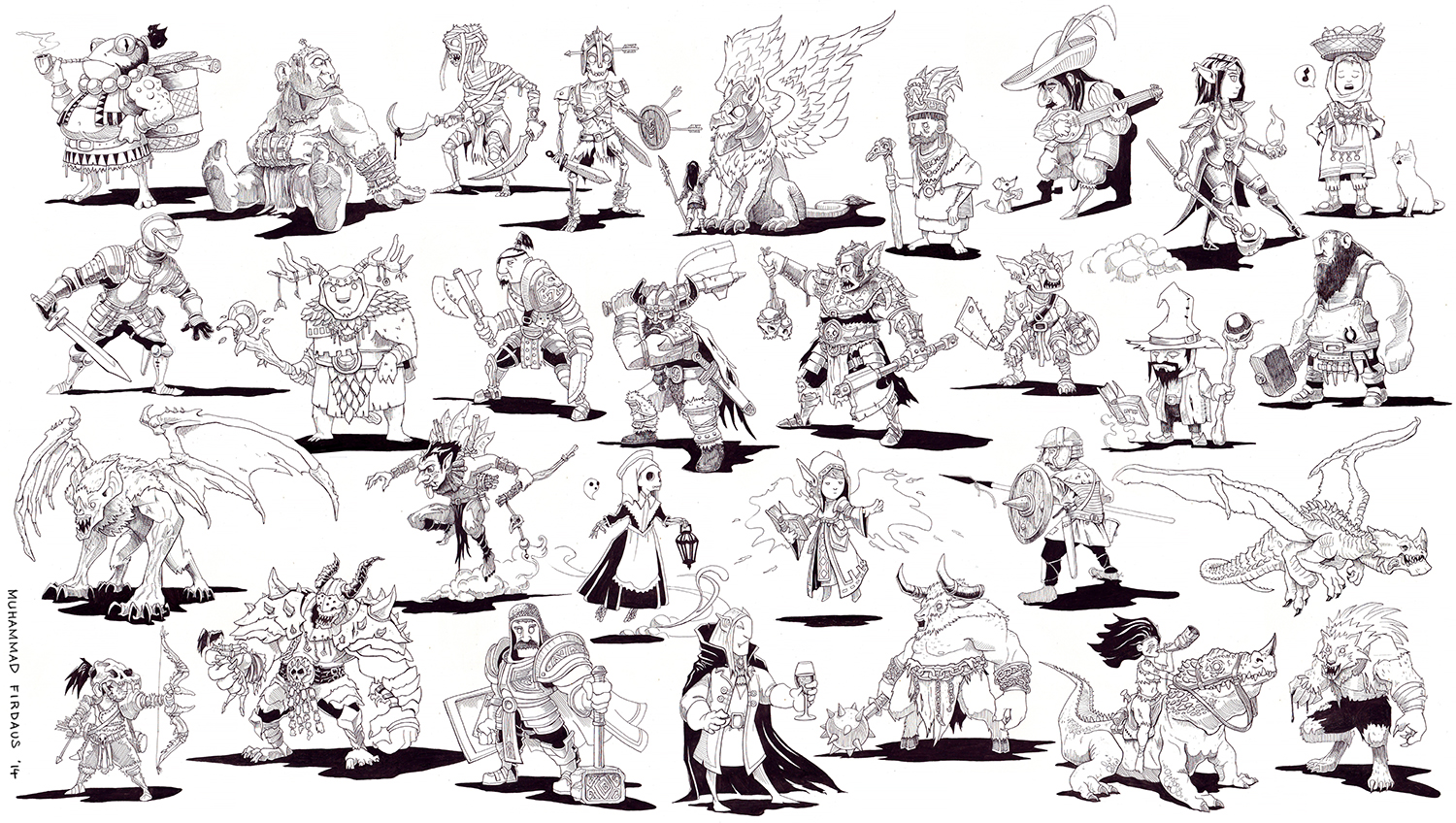 Inktober 2014 Compiled - RPG Heroes and Villains