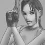 Lara Croft - Greyscale Pencil drawn with shading