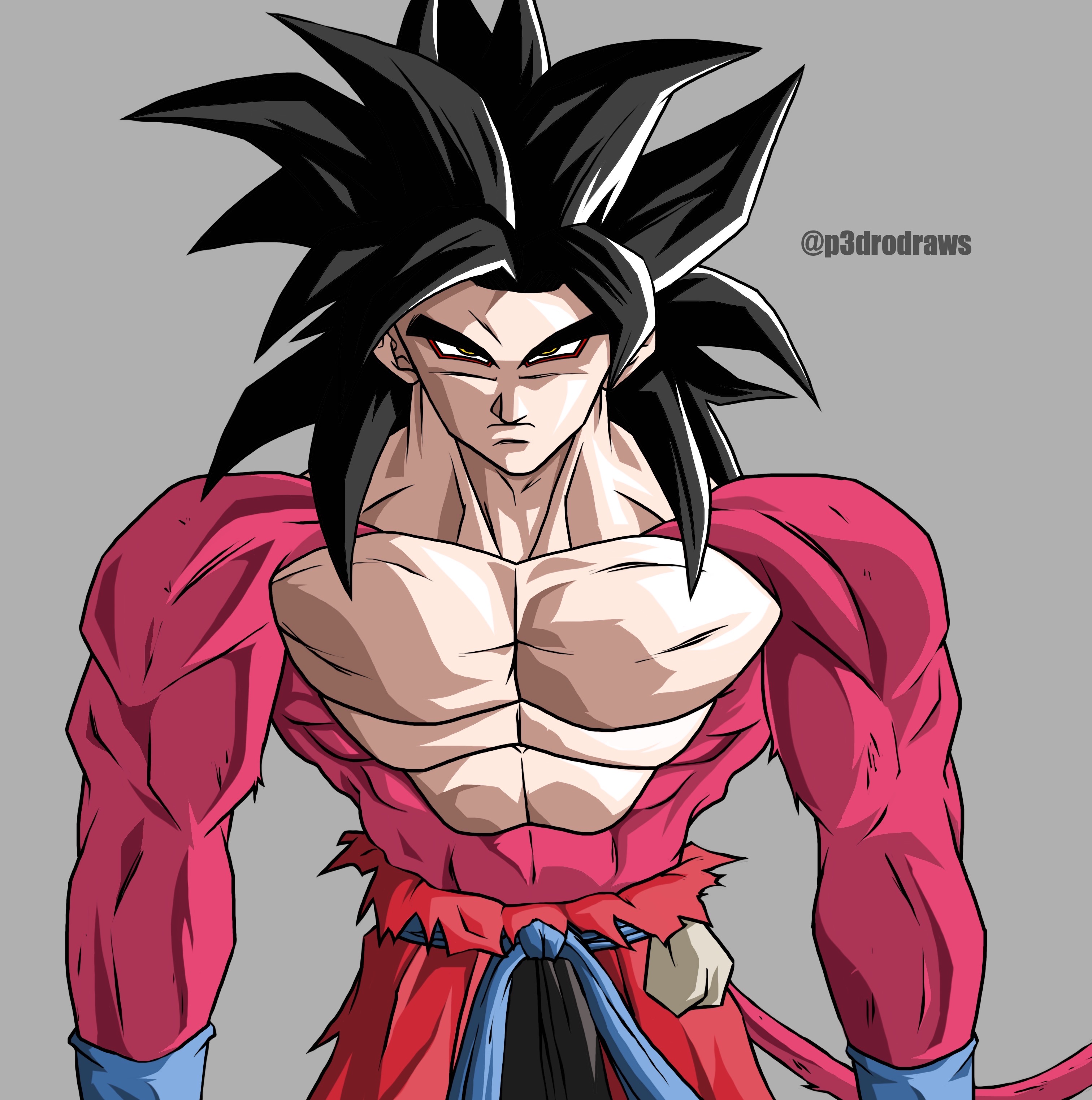 Goku super saiyan 4 xeno by pedroillustrations on DeviantArt
