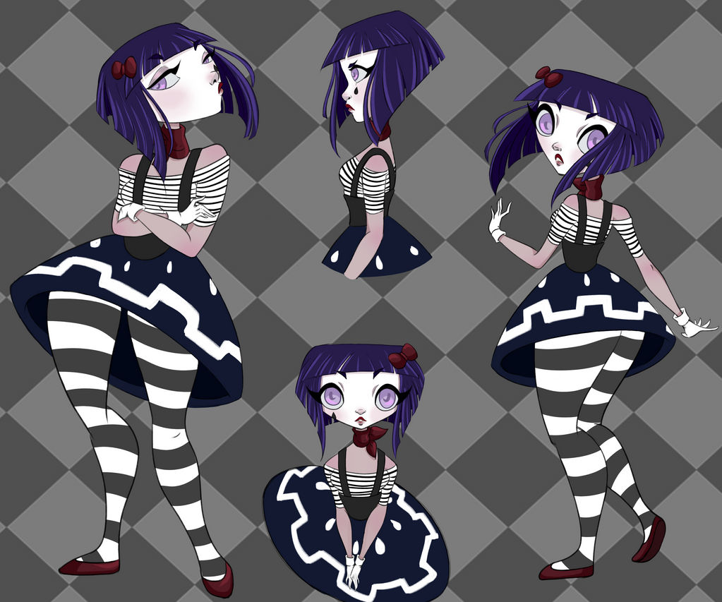 Mime Model Mime Girl Model Sheet 3 by Maxie-Prin on DeviantArt