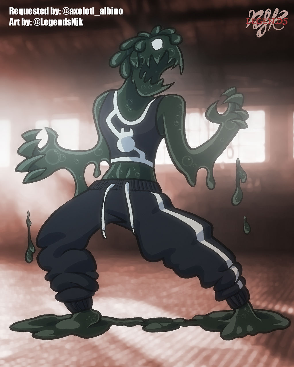 Venomized axolotl albino's OC