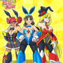 Omega Gal and Hero with Rose Bunny Suits