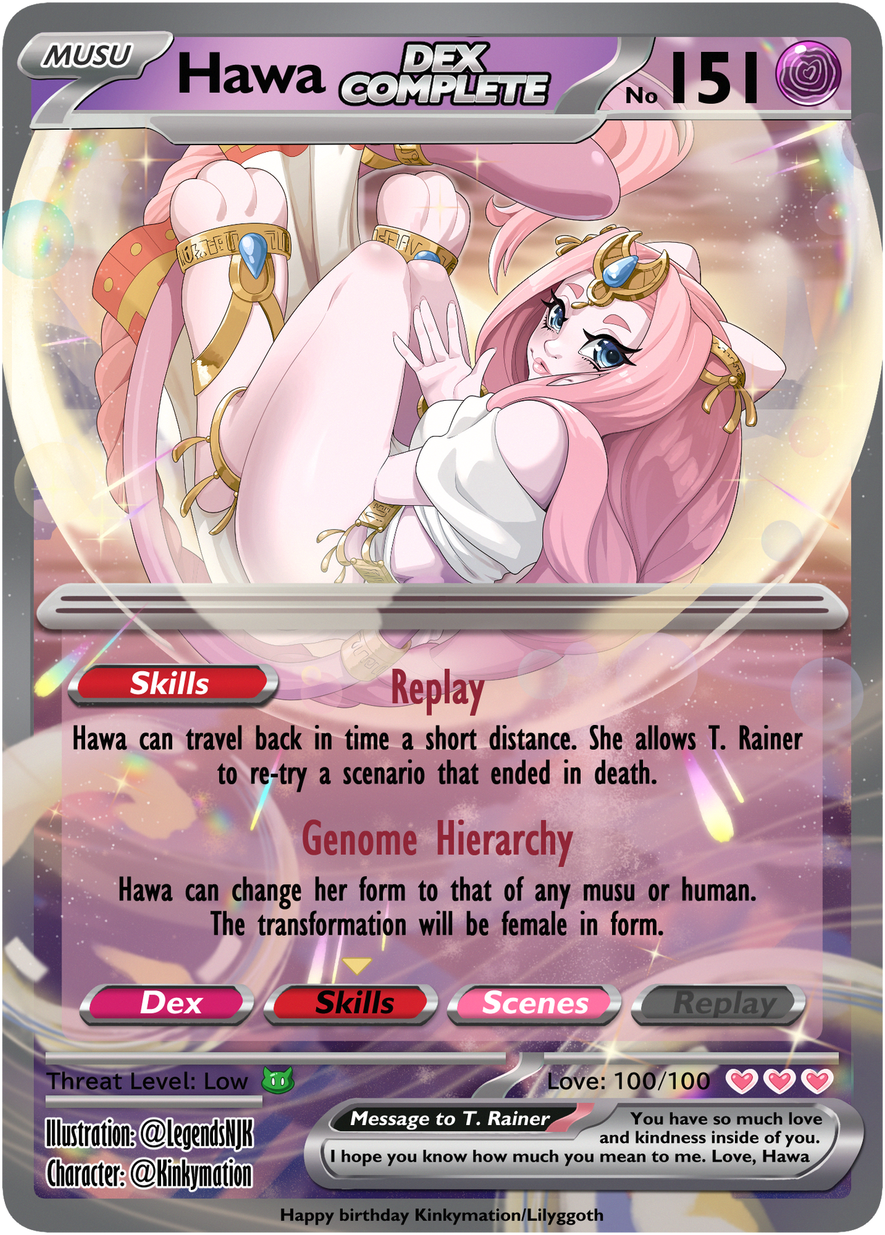 Pokemusu Hawa Birthday Card