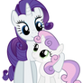 Rarity and Sweetie Belle being cute