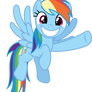 Rainbow Dash grinnig and pointing