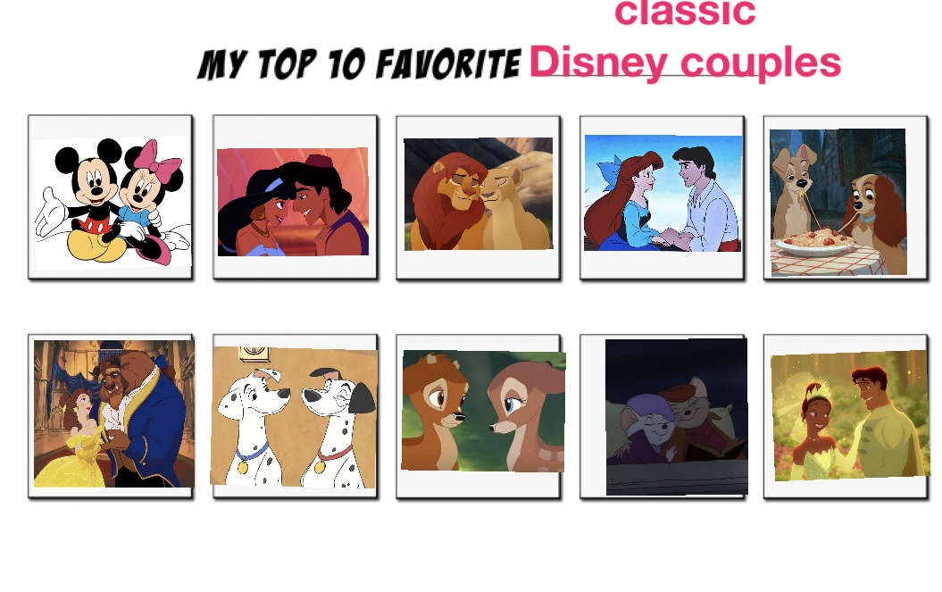 Disney Duo Deviantart My top 10 classic Disney couples by Zerneygreenengine28 on DeviantArt