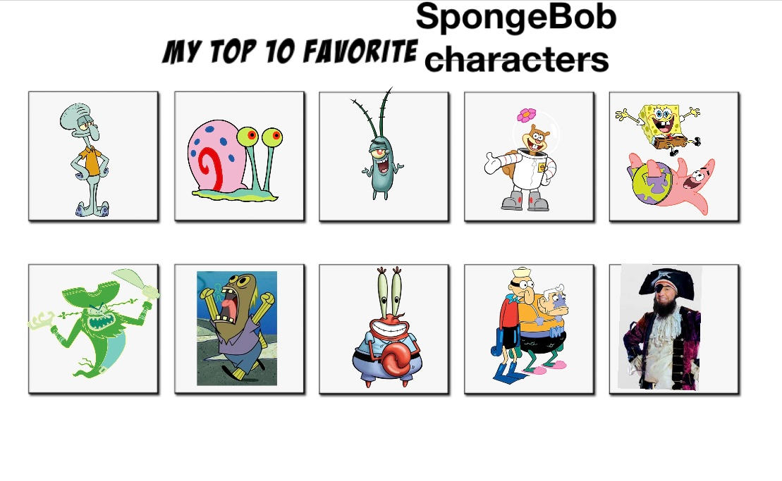 Spongebob Fall Characters My top 10 favorite SpongeBob characters by Zerneygreenengine28 on ...