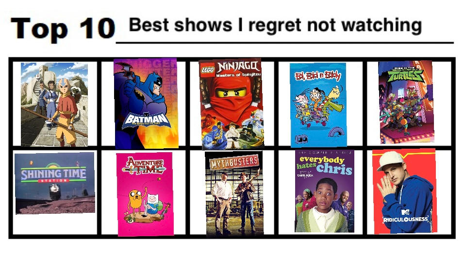 Top 10 shows I regret not watching by Zerneygreenengine28 on DeviantArt