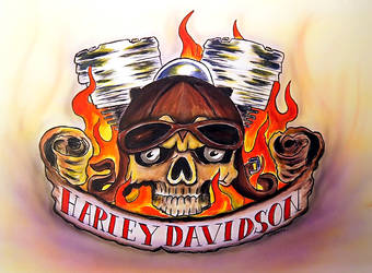 Flaming Skull (Harley Davidson)