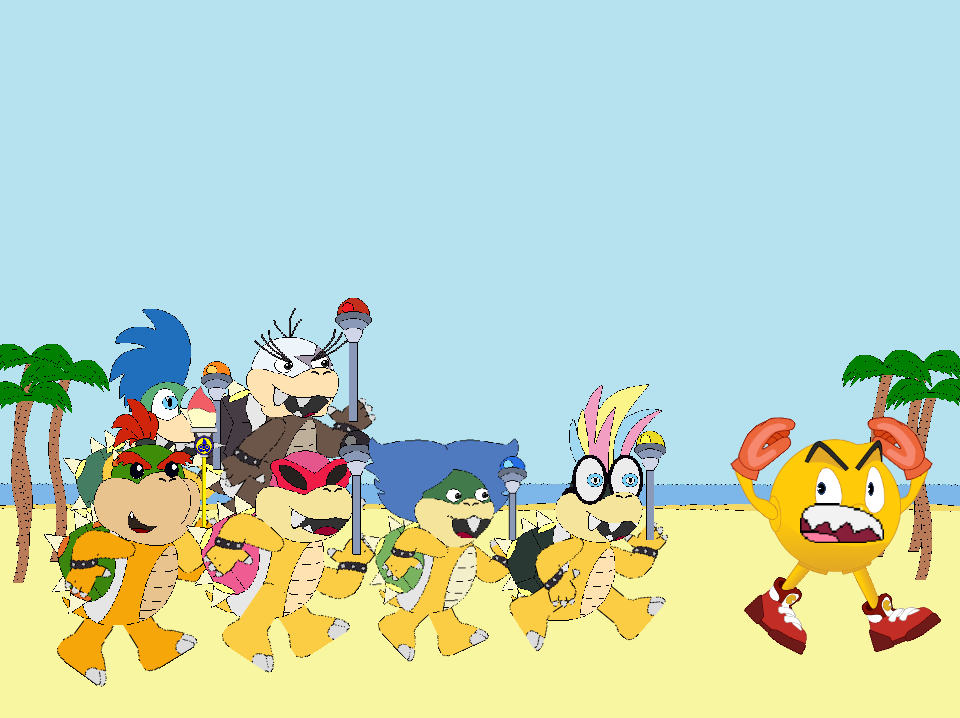 Pacster Deviantart Rage The koopalings chases pacster by njjnjnnnb24 on DeviantArt