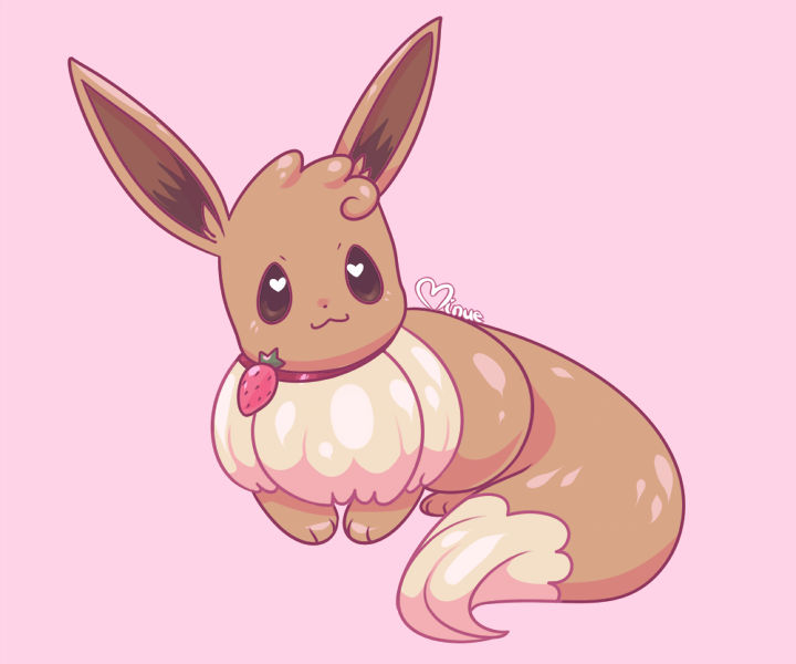 Strawberry Eevee by MinueCharm on DeviantArt