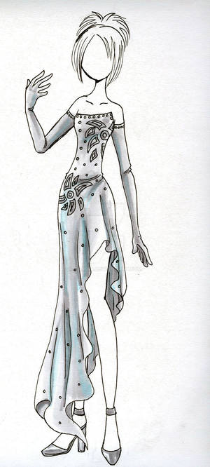 Silver Evening Gown