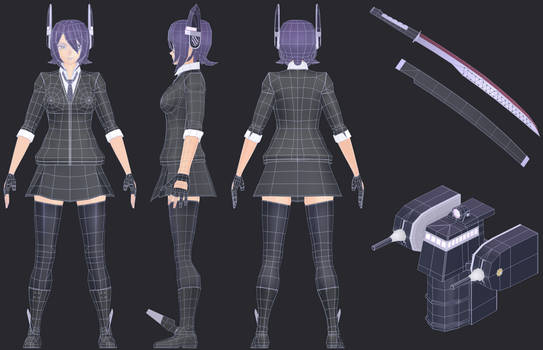 Light Cruiser Tenryuu - Wireframe Showcase