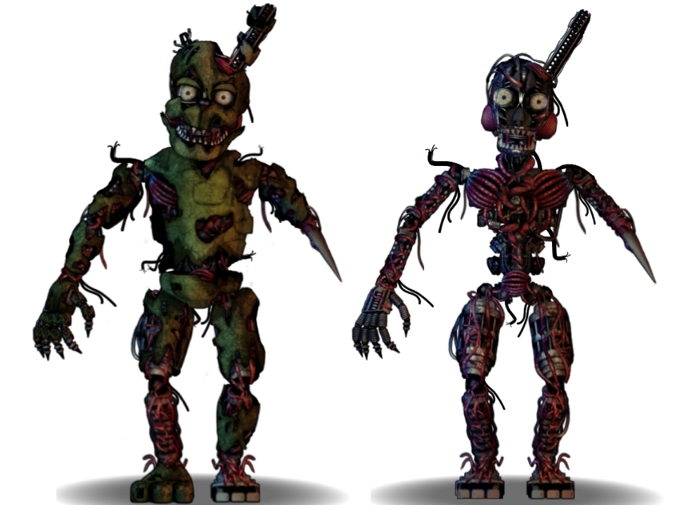 Nightmare Fredbear (UCN Based) and Scraptrap (FNaF 3 Springtrap