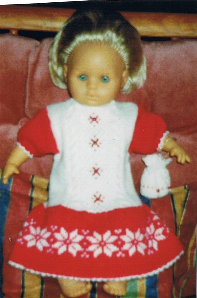 Red and white dress