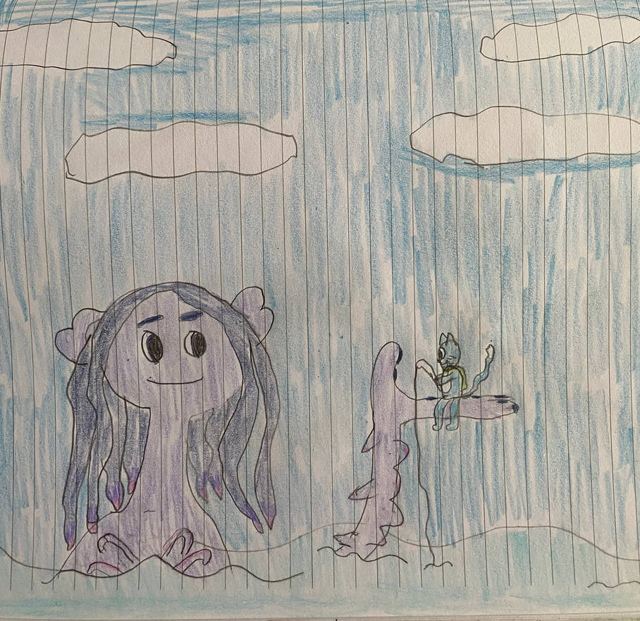 Deep sea fishing with a friend by Redwing116 on DeviantArt