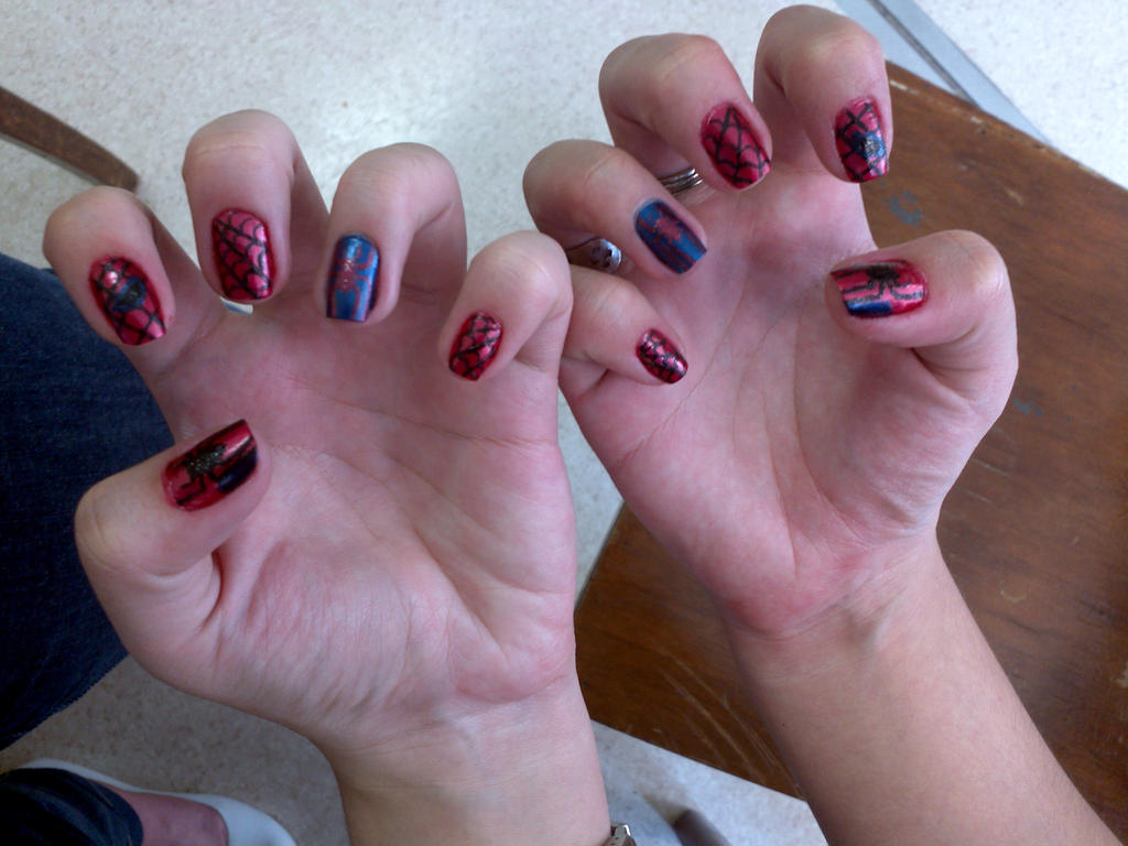 Spiderman nail art by tsidykh on DeviantArt Spiderman nail art by tsidykh on DeviantArt