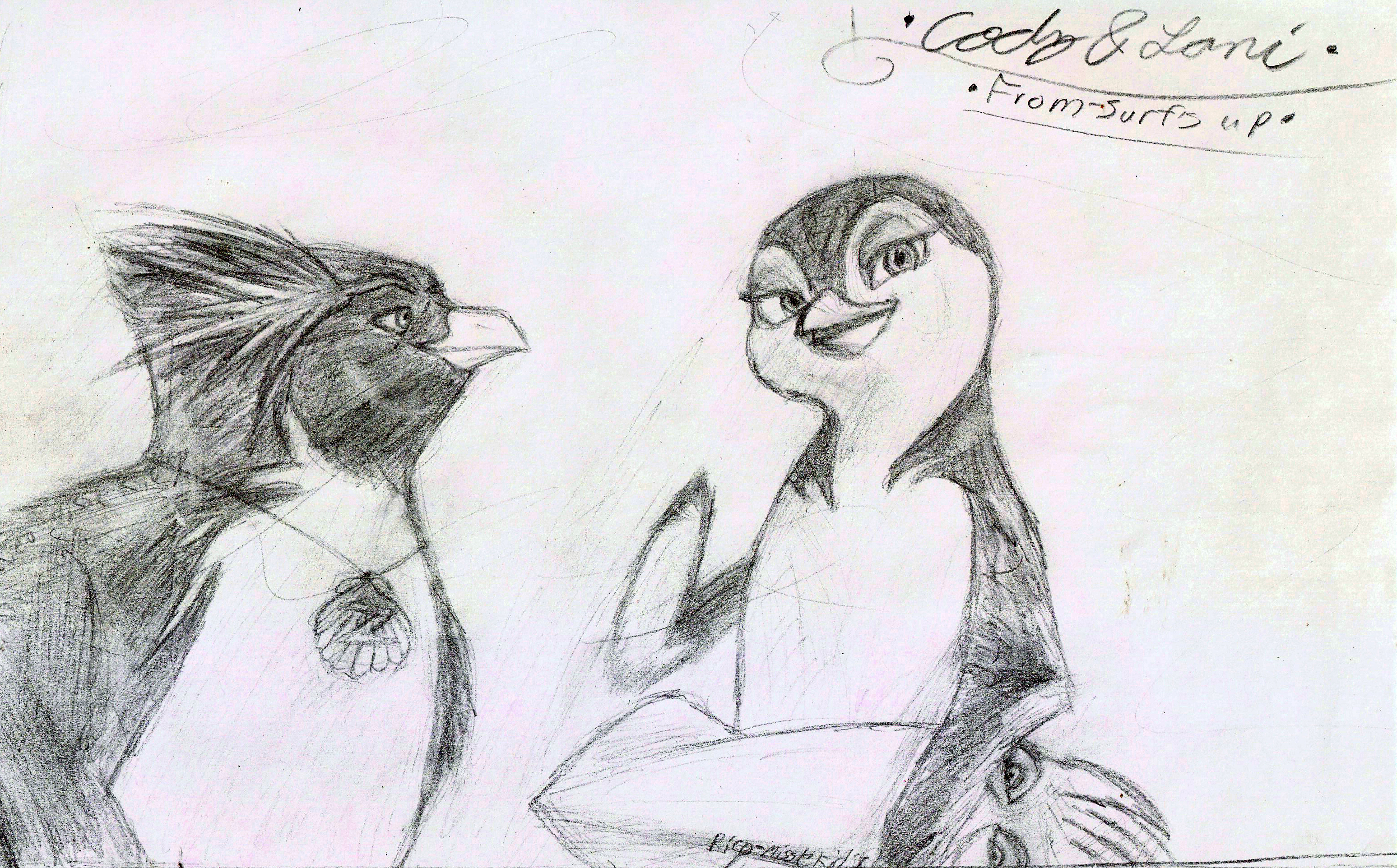 Cody And Lani From Surfs Up Sketch By Rico Misslekid7 On Deviantart