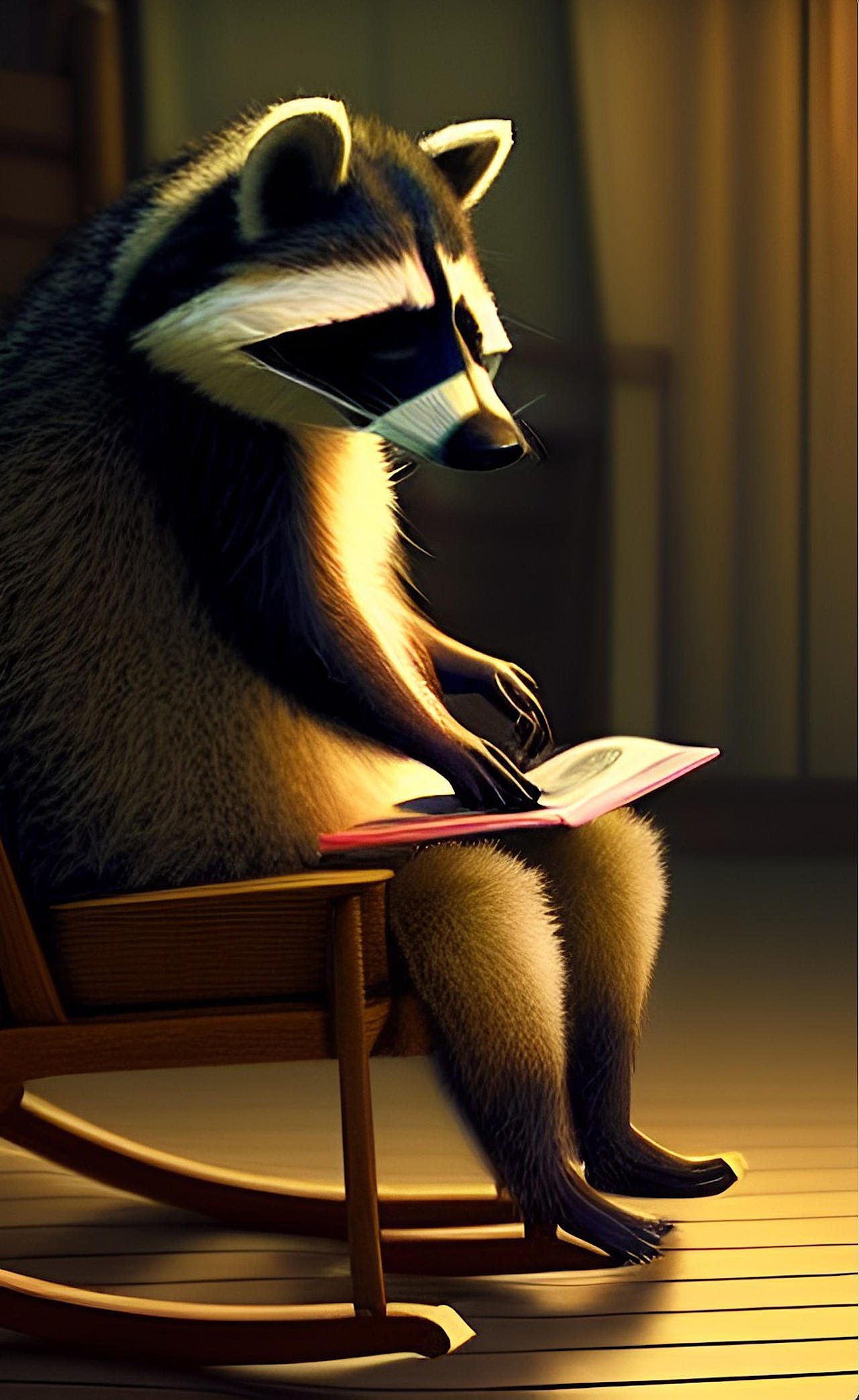 Raccoon reading a book by solarwind on DeviantArt