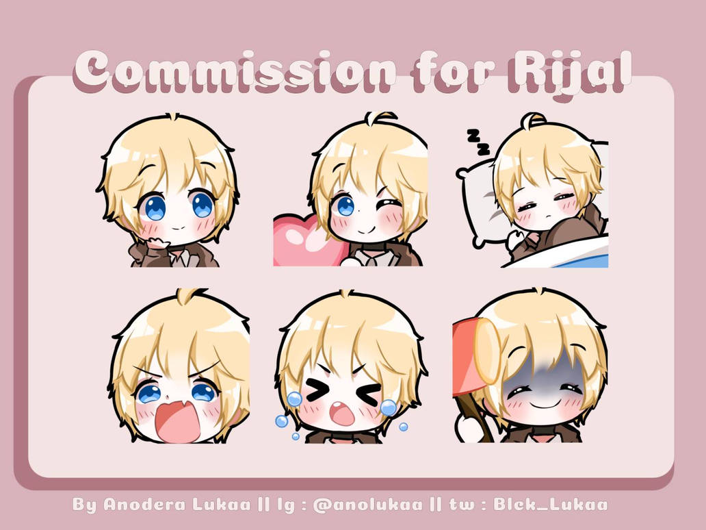 Emotes Commission #2 by AnoderaLukaa on DeviantArt