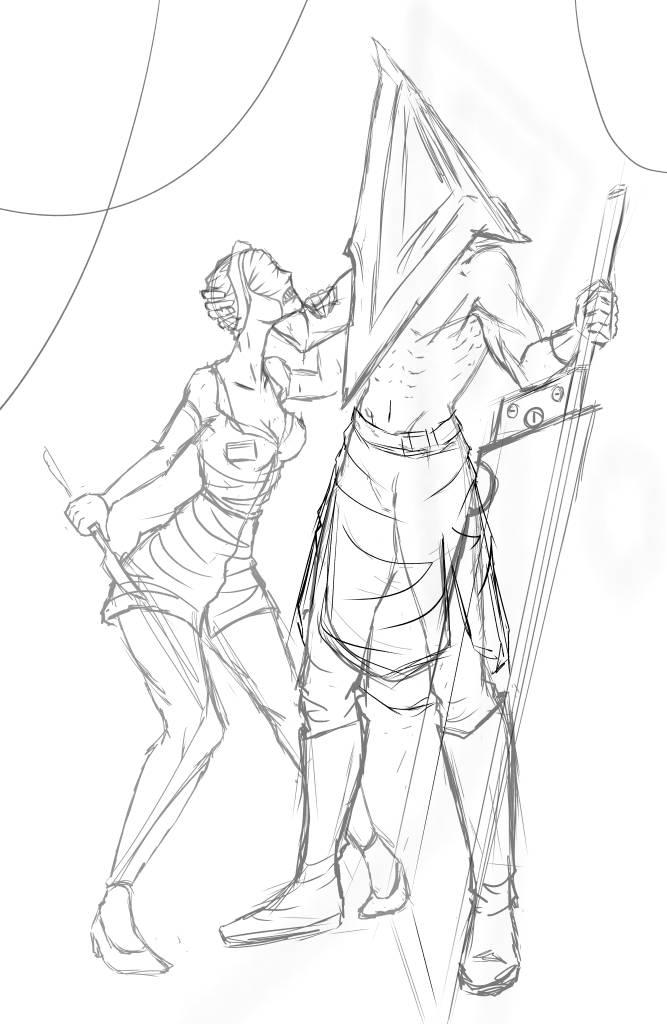 Puppet Master Pyramid Pyramid Head and Puppet Nurse sketch by Hekammit on DeviantArt