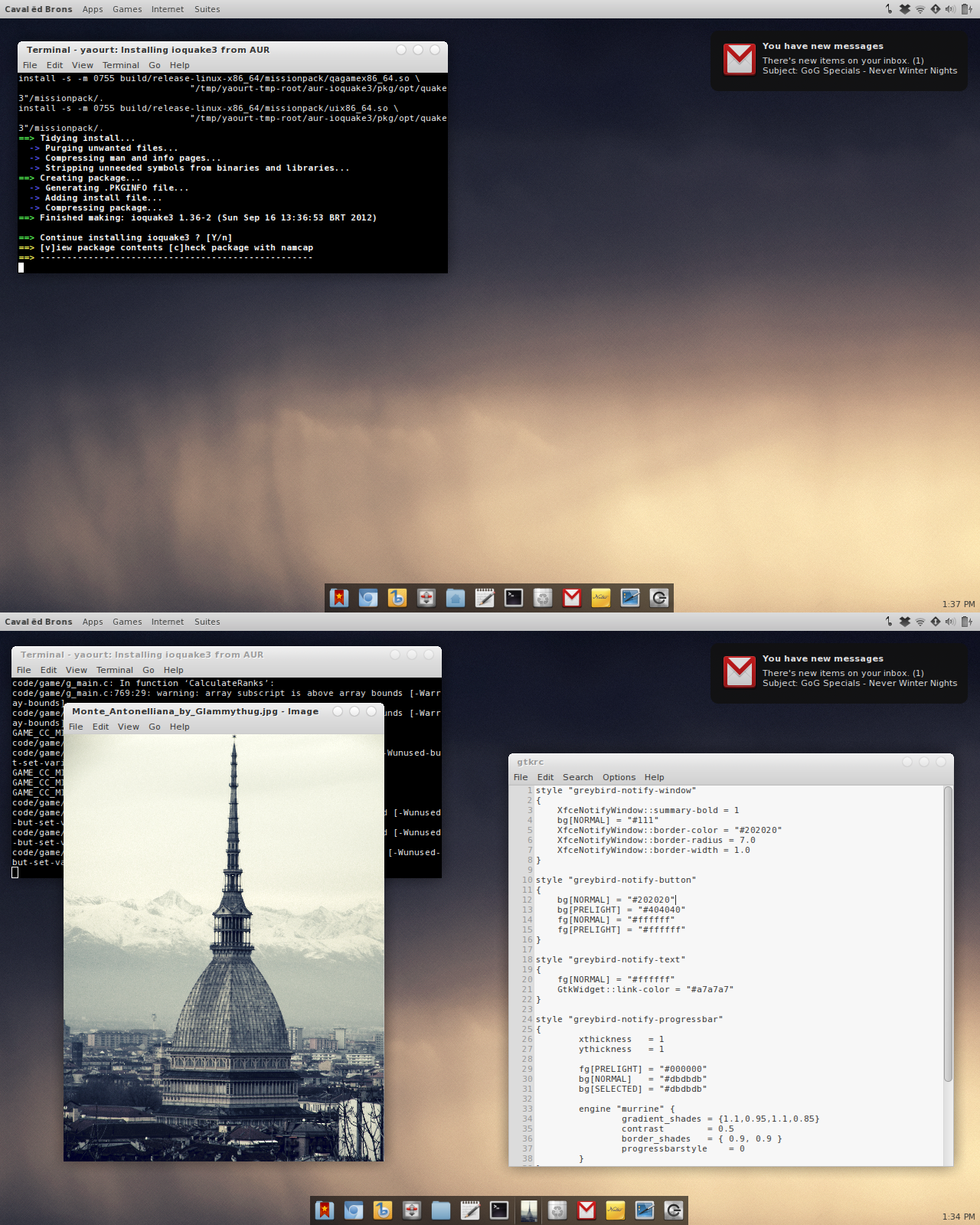 Arch Linux: Desktop Screenshot - 16/09/12