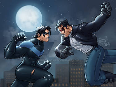 Nightwing VS Red Hood COLORED