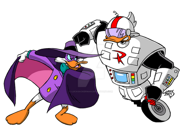 Darkwing Duck v Gizmoduck 2017 COLORED by LucasAckerman on.