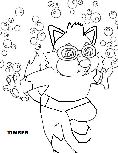 Timber The Wolf swimming (coloring page) by Mikpas95 on DeviantArt