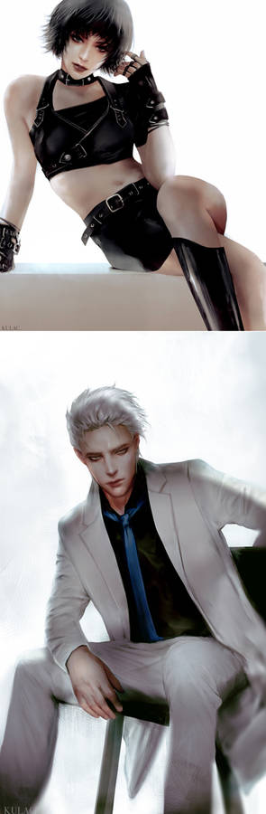 Punk Lady and White Suit Vergil