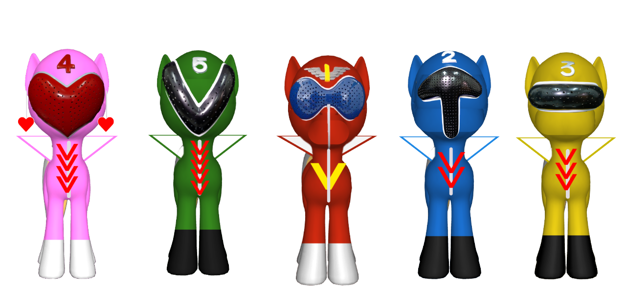 Himitsu Sentai Goranger Pony Version by 22Tjones on DeviantArt