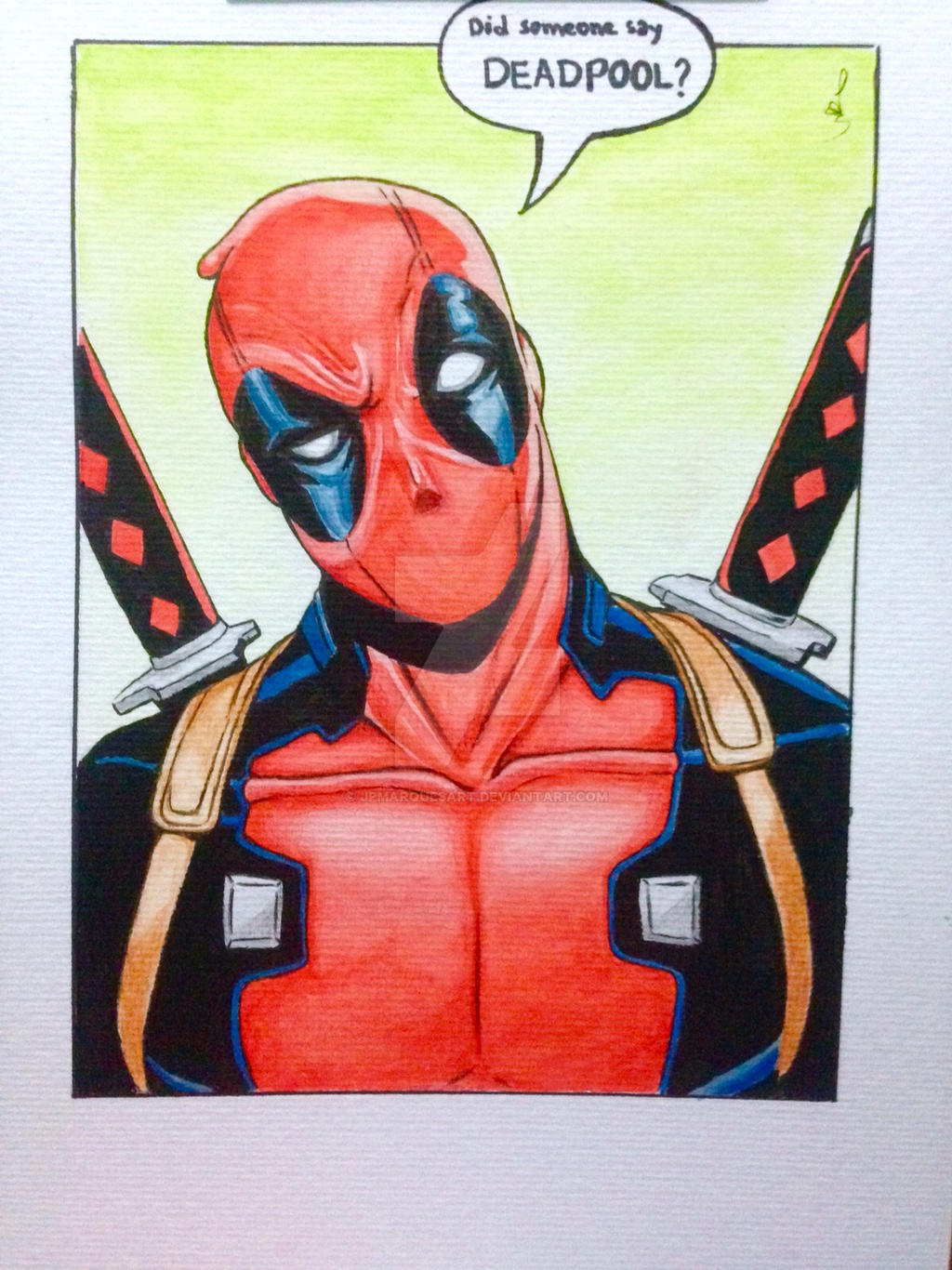 A birthday card I sketched and painted. Deadpool on a SUP. : r/Watercolor