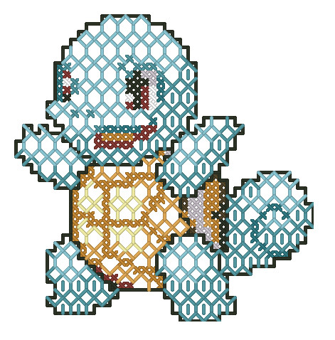 Digital Blackwork Squirtle