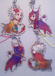 Xayah and Rakan Key-chains by Sylphy888