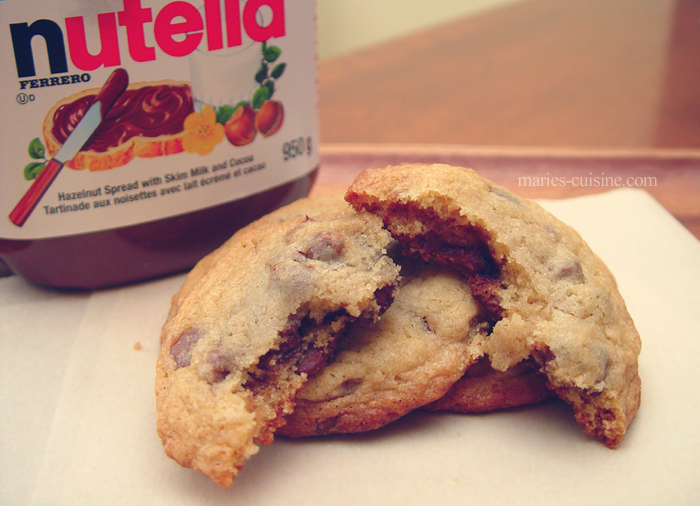 Nutella Stuffed Chocolate Chip Cookies