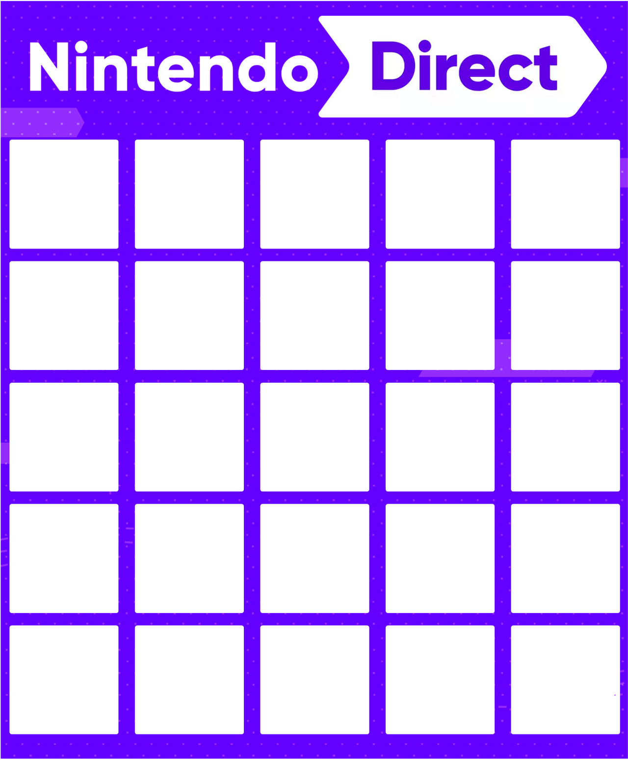 Nintendo Direct Bingo Chart by kjbo8 on DeviantArt