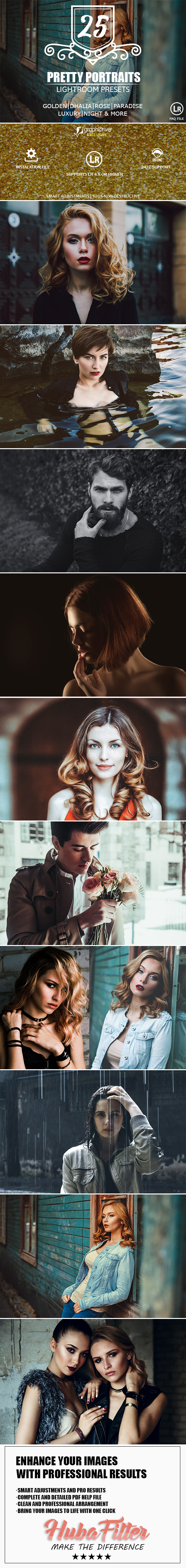 25 Pretty Portraits Lightroom Presets