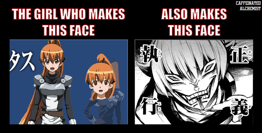 Seryuu normal vs psycho face by caffeinatedalchemist on DeviantArt Seryuu normal vs psycho face by caffeinatedalchemist on DeviantArt