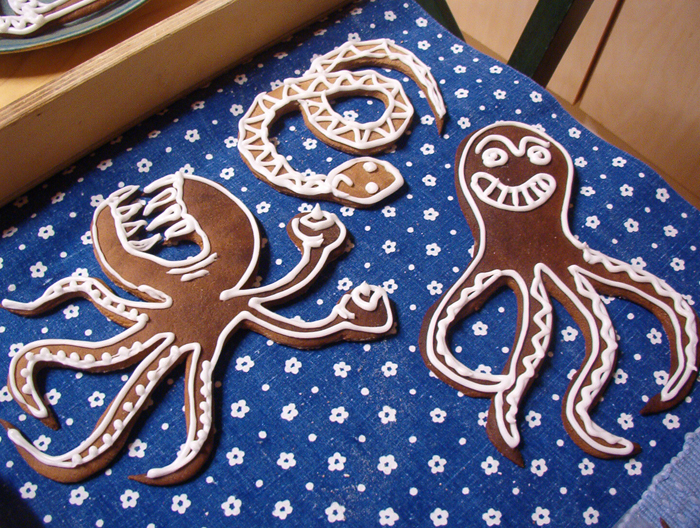 Sea monster gingerbread