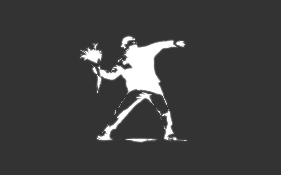Banksy Flower Thrower Wallpaper By Cillin On Deviantart