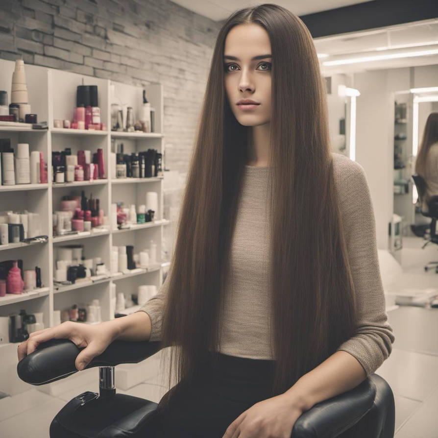 Beautiful young woman at the salon