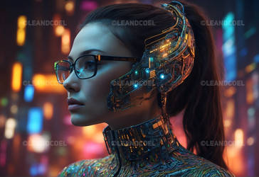 Futuristic Woman with advanced tech. (4K)