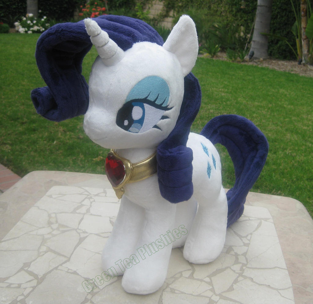 Rarity Plush with fire ruby necklace by GreenTeaCreations on DeviantArt