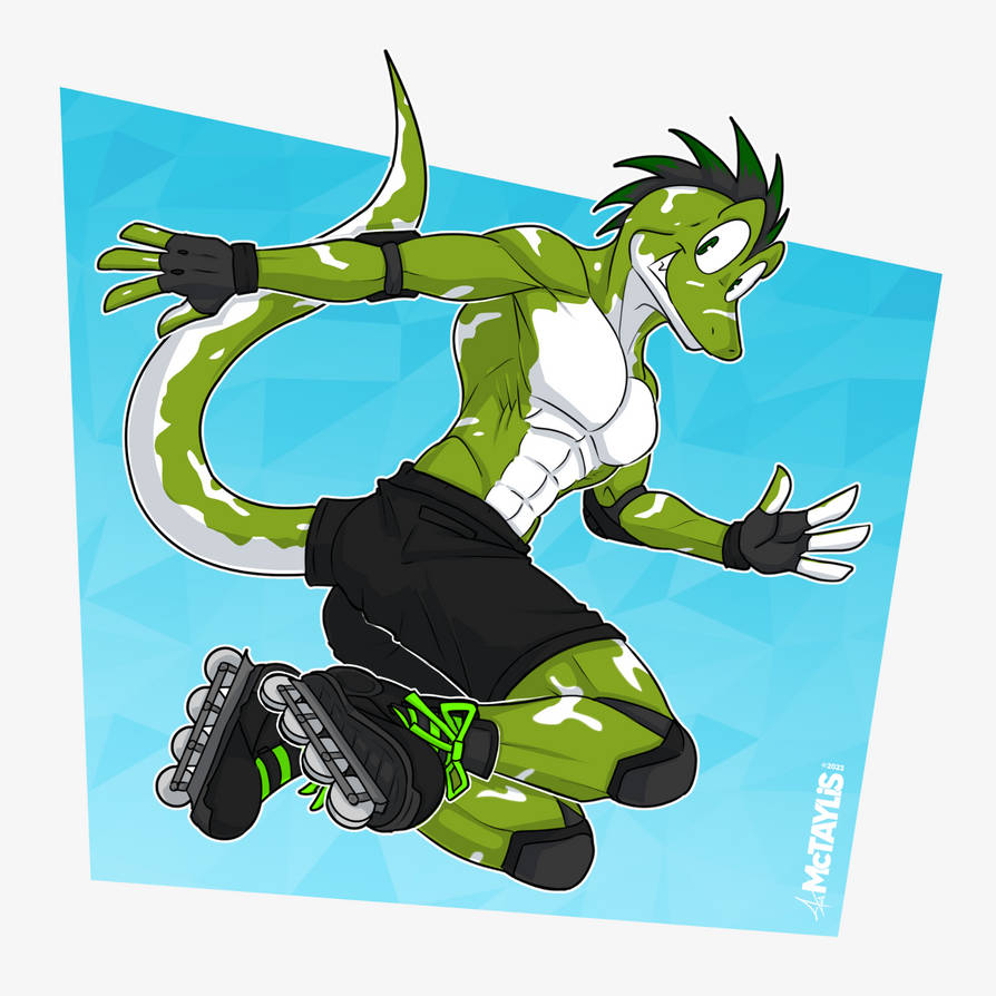 Scp Gecko Commission - Rollerskating gecko by McTaylis on DeviantArt