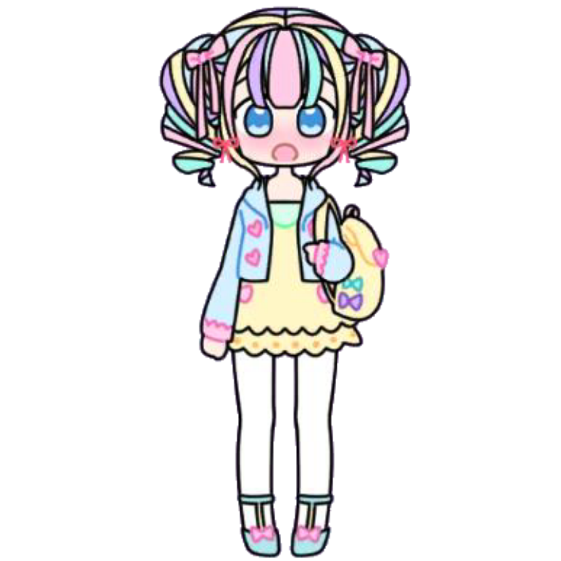 Pastel Girl with Backpack