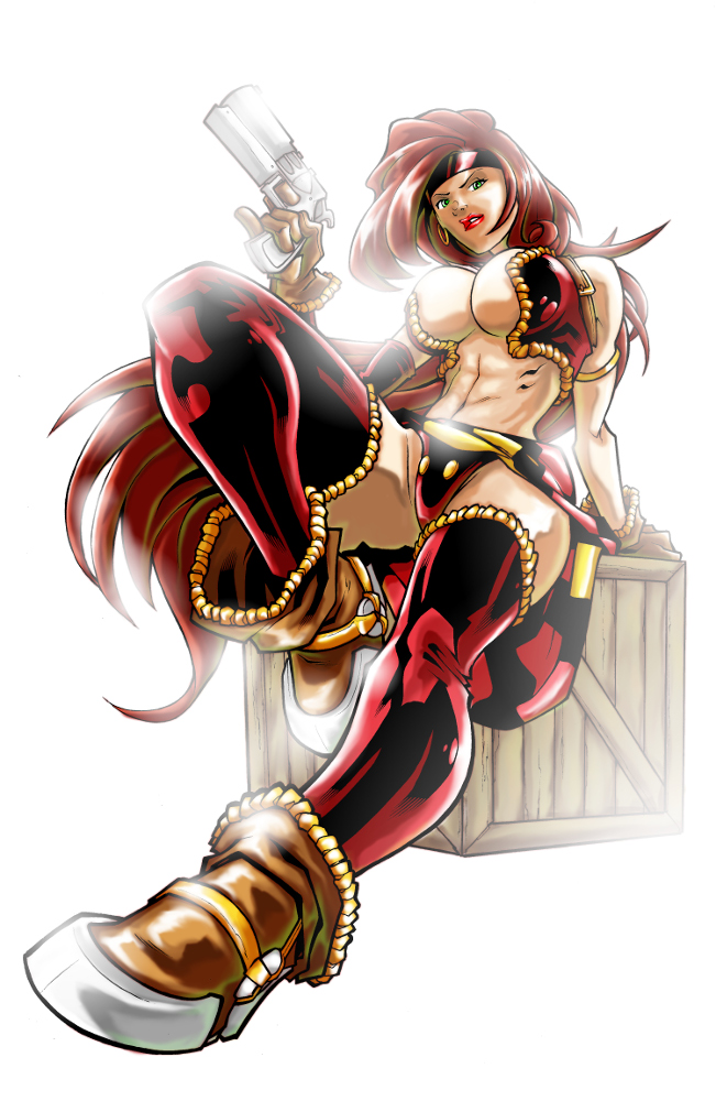 Red Monika inks by Edwin huang colored by me