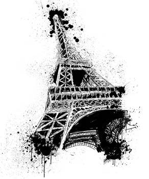 Paris- Eiffel Tower- splatter art t-shirt